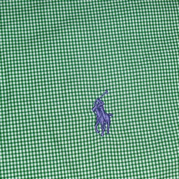 Ralph Lauren Polo $75 Mens sz. XL Green White Custom Fit Button Down Shirt New - Picture 2 of 4